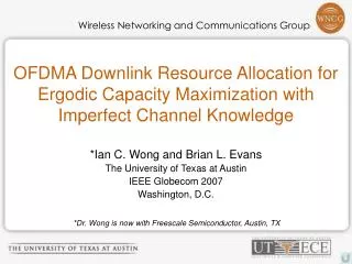 OFDMA Downlink Resource Allocation for Ergodic Capacity Maximization with Imperfect Channel Knowledge