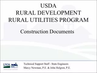 USDA RURAL DEVELOPMENT RURAL UTILITIES PROGRAM