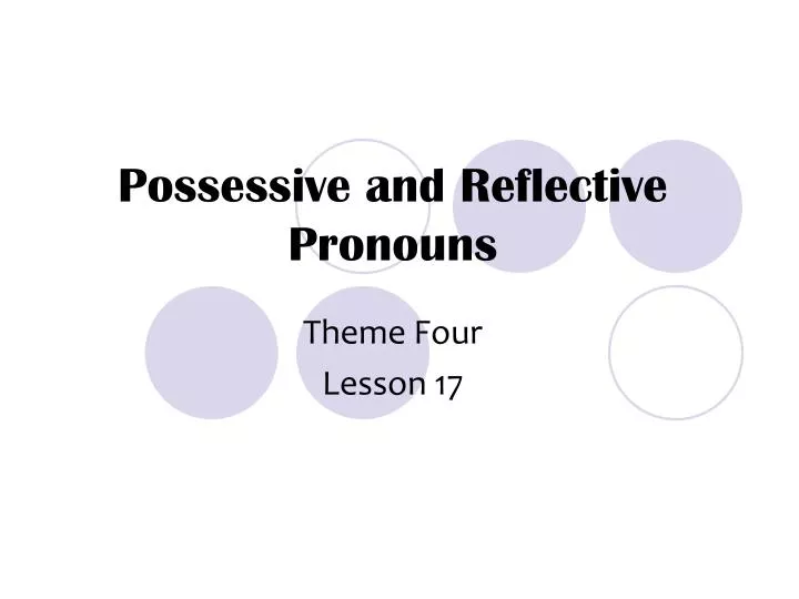 possessive and reflective pronouns