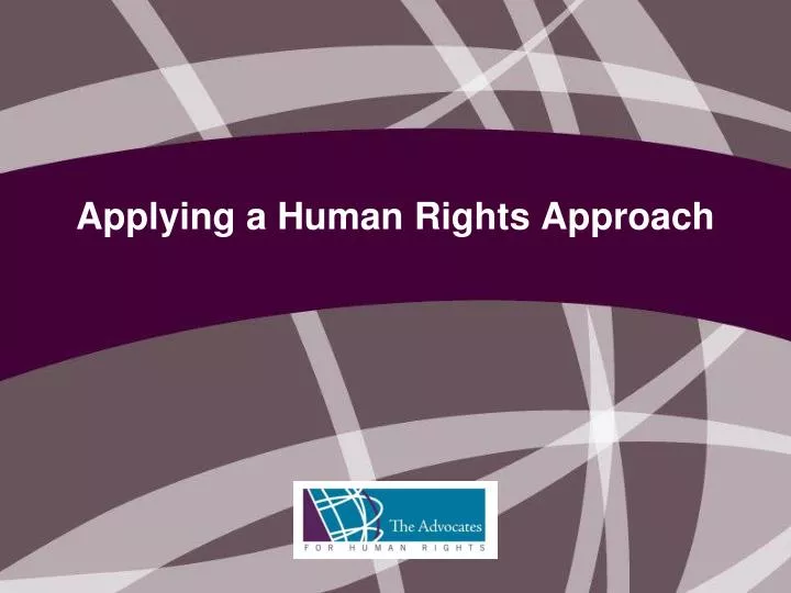 applying a human rights approach