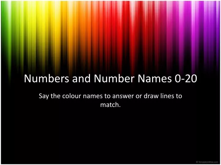 numbers and number names 0 20
