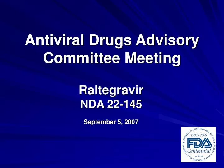 antiviral drugs advisory committee meeting