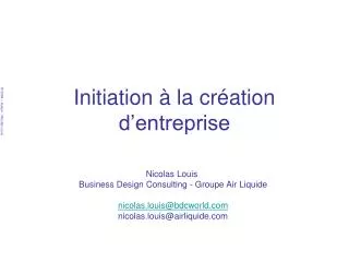 initiation la cr ation d entreprise