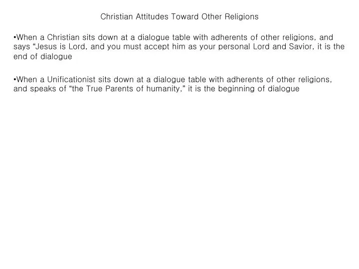 christian attitudes toward other religions