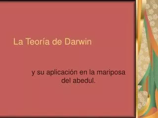 la teor a de darwin