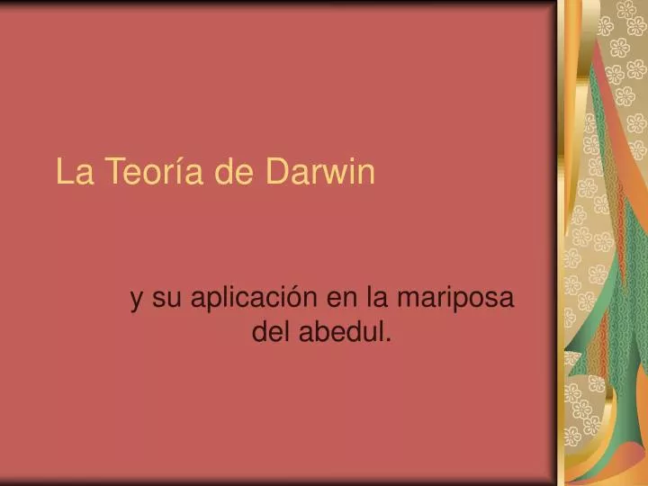 la teor a de darwin