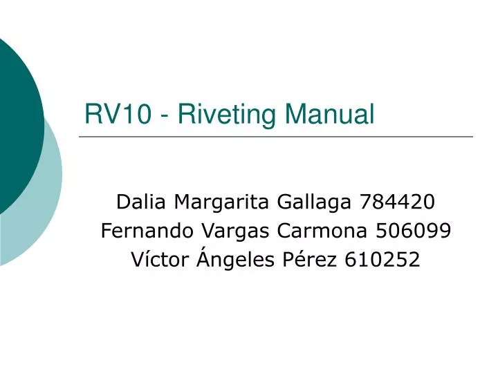 rv10 riveting manual