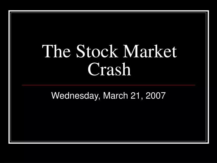 the stock market crash