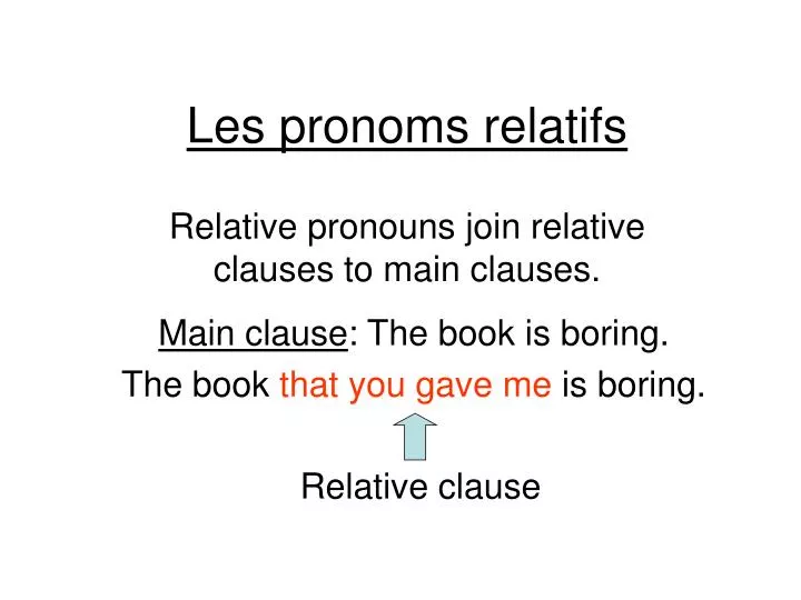 les pronoms relatifs