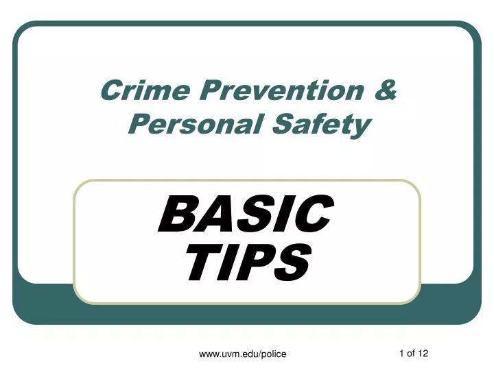 crime prevention personal safety