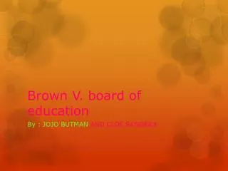 Brown V. board of education