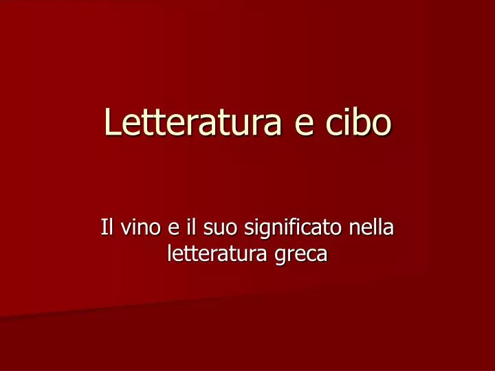 il vino e il suo significato nella letteratura greca