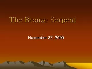 The Bronze Serpent