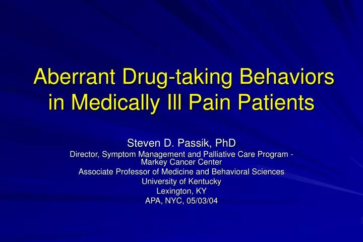 aberrant drug taking behaviors in medically ill pain patients