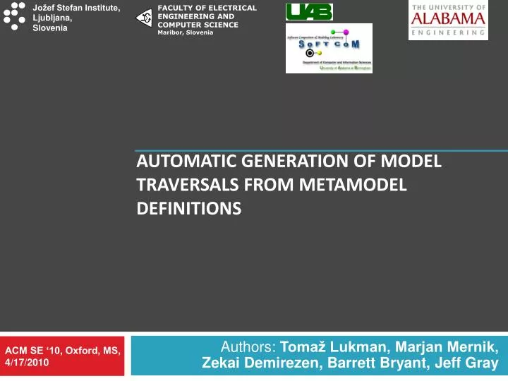 automatic generation of model traversals from metamodel definitions