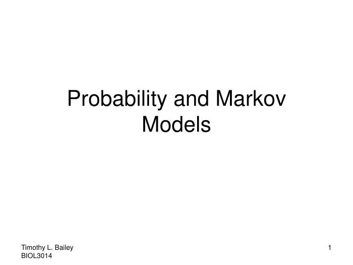 probability and markov models