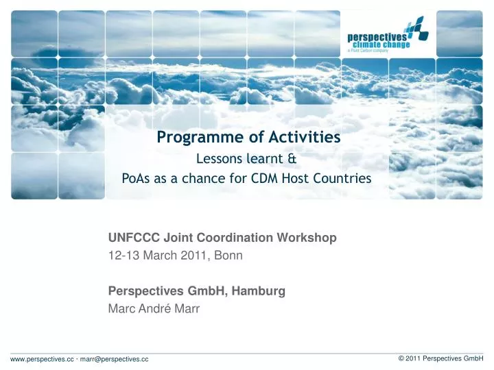 programme of activities lessons learnt poas as a chance for cdm host countries