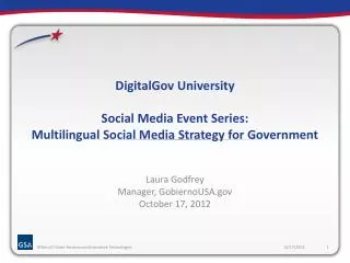 DigitalGov University Social Media Event Series: Multilingual Social Media Strategy for Government