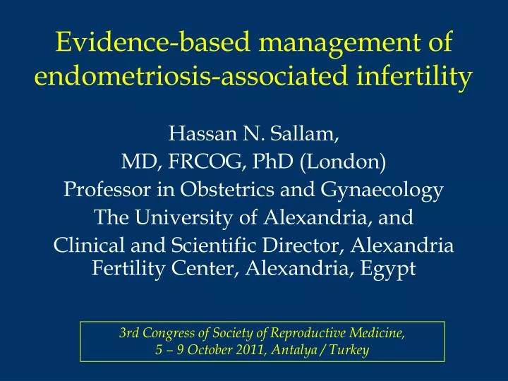 evidence based management of endometriosis associated infertility