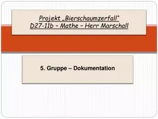 projekt bierschaumzerfall d27 11b mathe herr marschall