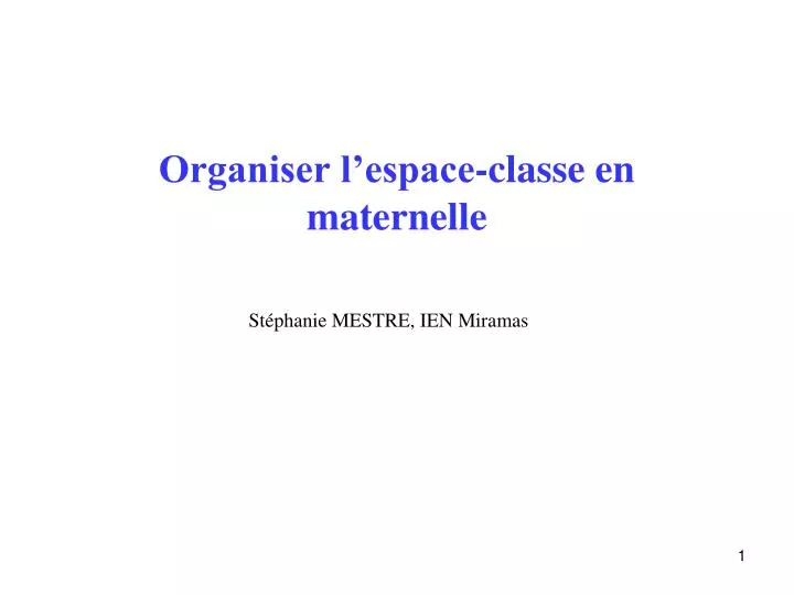 organiser l espace classe en maternelle