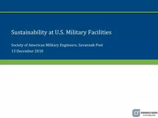 Sustainability at U.S. Military Facilities