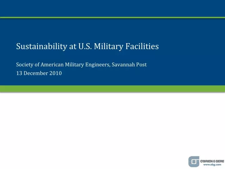 sustainability at u s military facilities