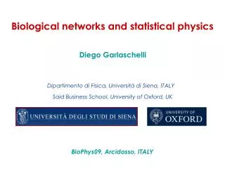 Biological networks and statistical physics