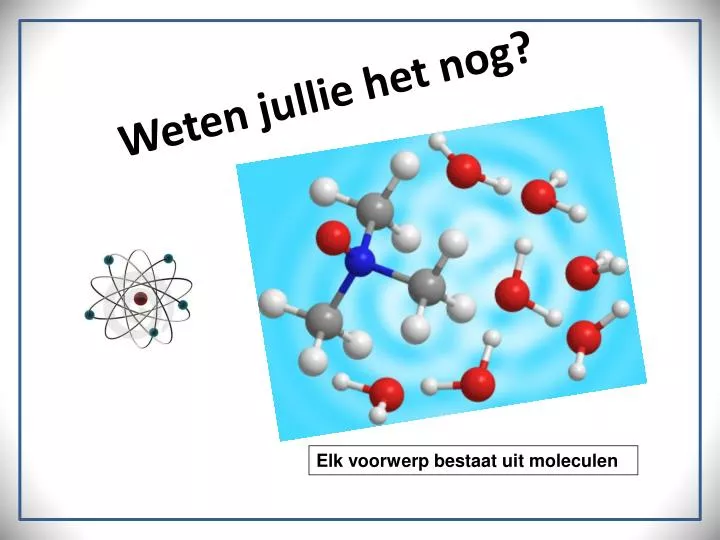 weten jullie het nog