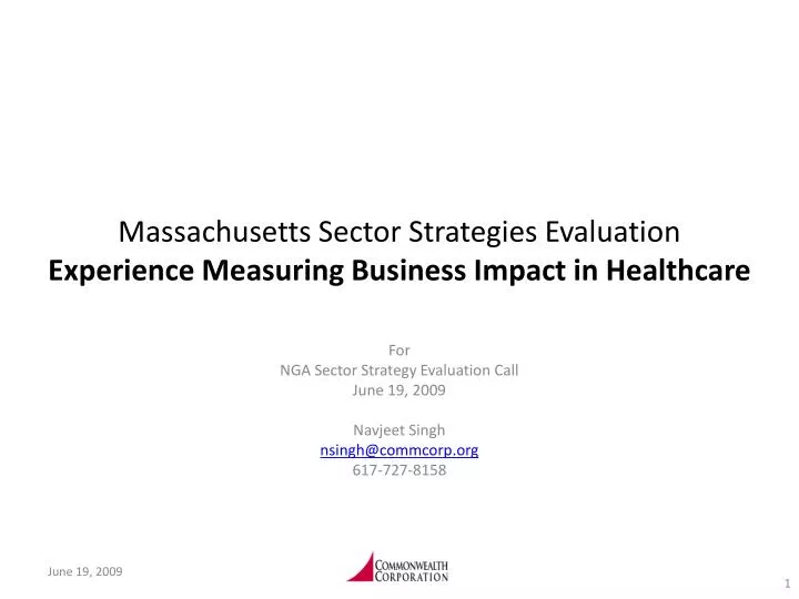 massachusetts sector strategies evaluation experience measuring business impact in healthcare