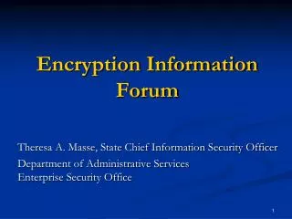Encryption Information Forum