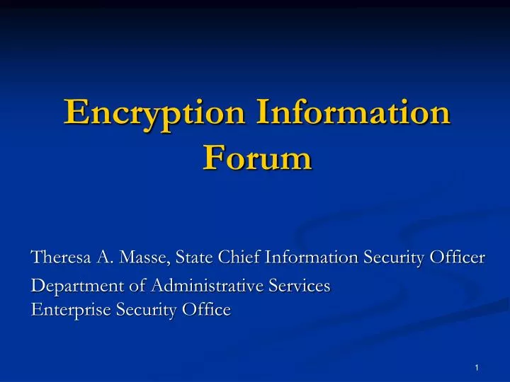 encryption information forum