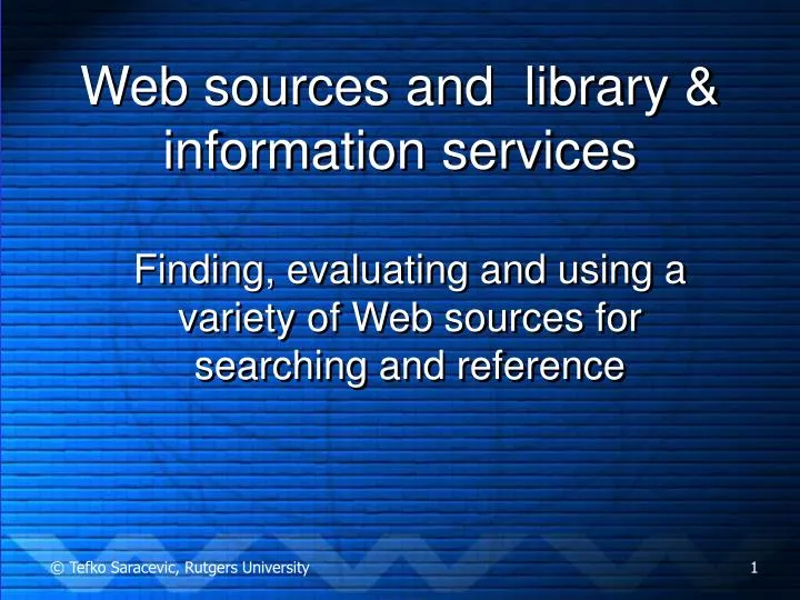web sources and library information services