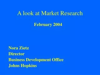 A look at Market Research