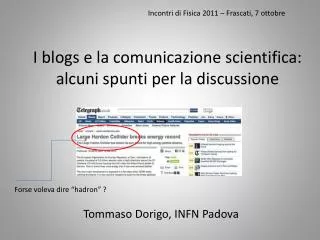 I blogs e la comunicazione scientifica: alcuni spunti per la discussione