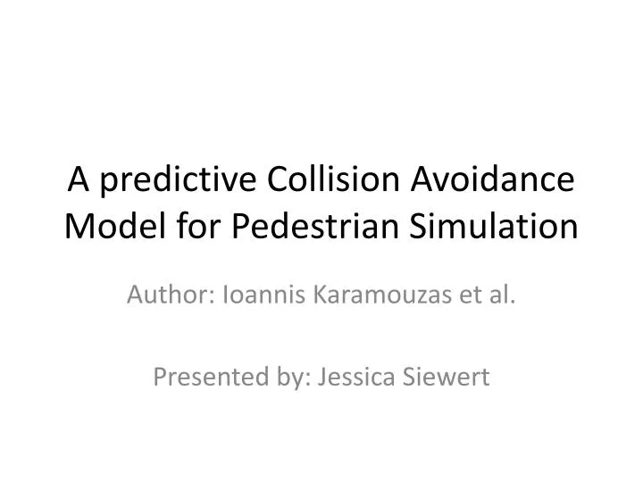a predictive collision avoidance model for pedestrian simulation