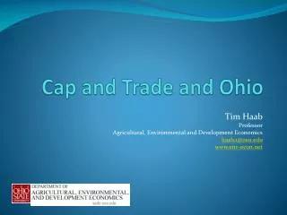 Cap and Trade and Ohio