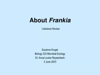 About Frankia Literature Review