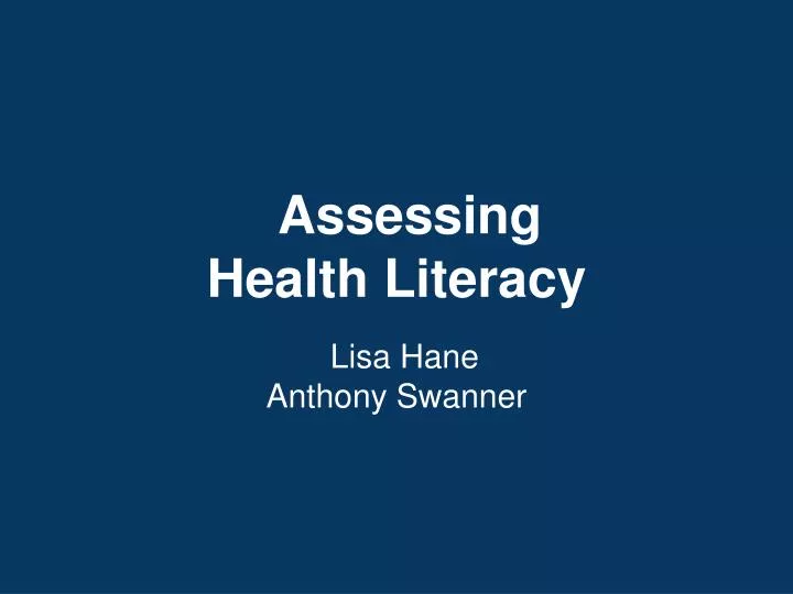 assessing health literacy