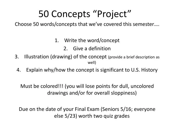 50 concepts project