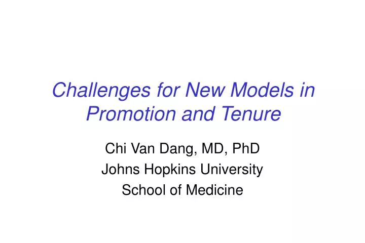 challenges for new models in promotion and tenure