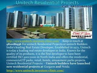 unitech real estate projects, unitech flats, 9810186936, inv