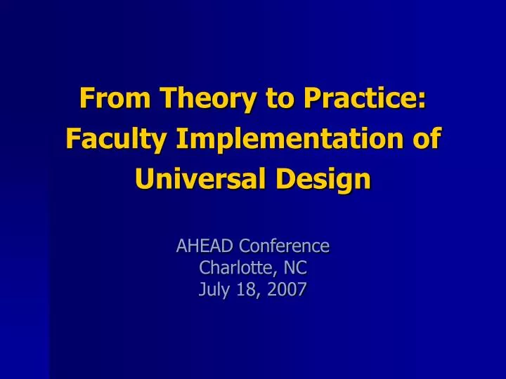 from theory to practice faculty implementation of universal design