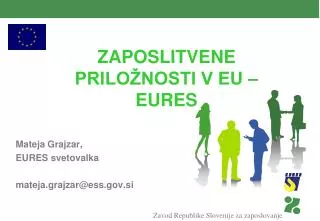 ZAPOSLITVENE PRILOŽNOSTI V EU – EURES