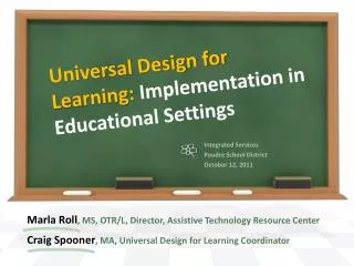 Universal Design for Learning: Implementation in Educational Settings