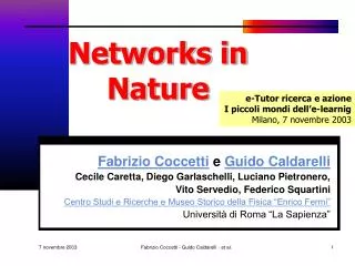 Networks in Nature
