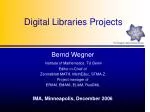 Digital Libraries Projects - slide 1