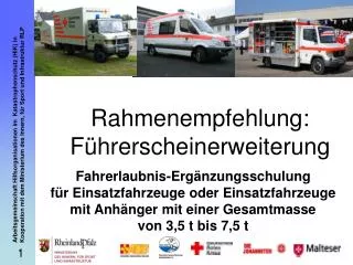 Rahmenempfehlung: Führerscheinerweiterung