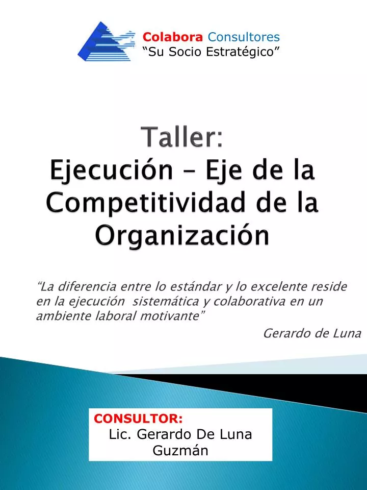 taller ejecuci n eje de la competitividad de la organizaci n