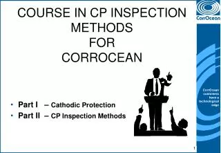 COURSE IN CP INSPECTION METHODS FOR CORROCEAN